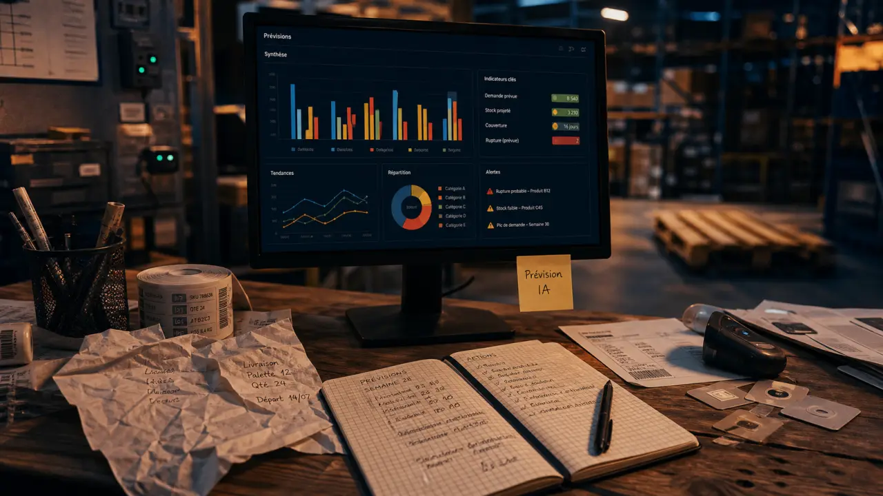 ia pour la gestion prévisionnelle des stocks : tableau de prévision et étiquettes produits