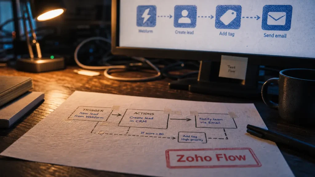 Zoho Flow : automatiser vos workflows entre applications cloud et systèmes locaux