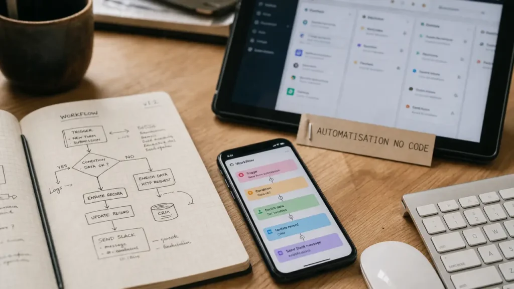 Automatisation no code : gagner du temps sur les bons processus, sans créer des workflows fragiles