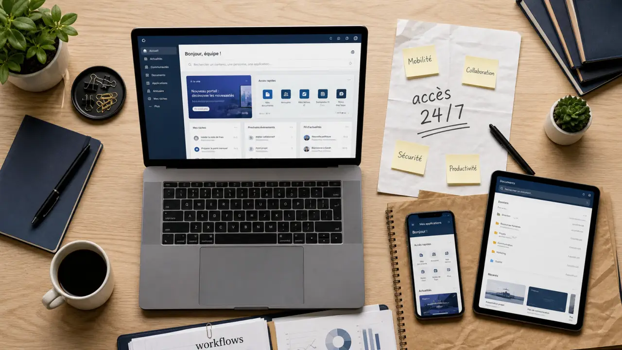Digital workplace : accès unique intranet et outils, portail 24/7
