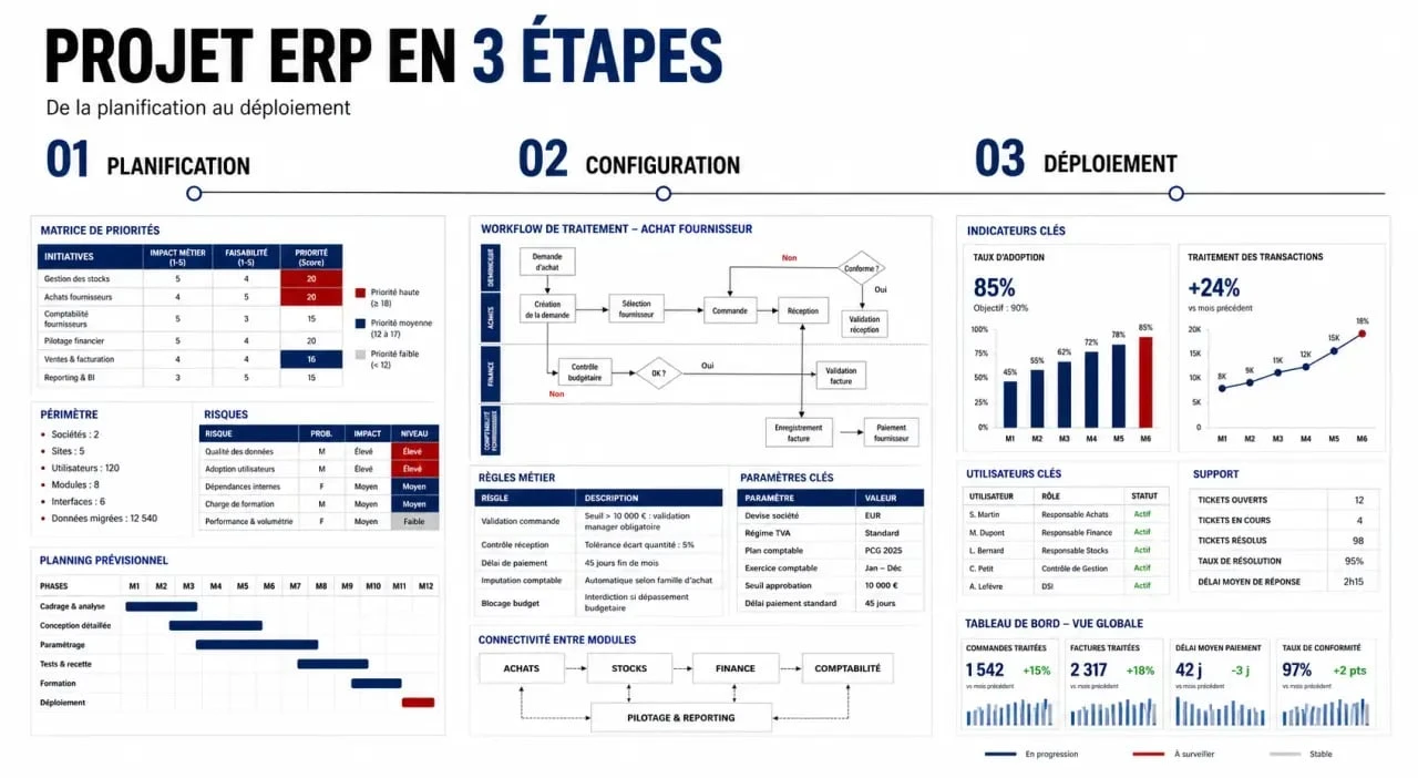 Comment implémenter erp nextgen business suite en trois étapes avec planification, configuration et déploiement