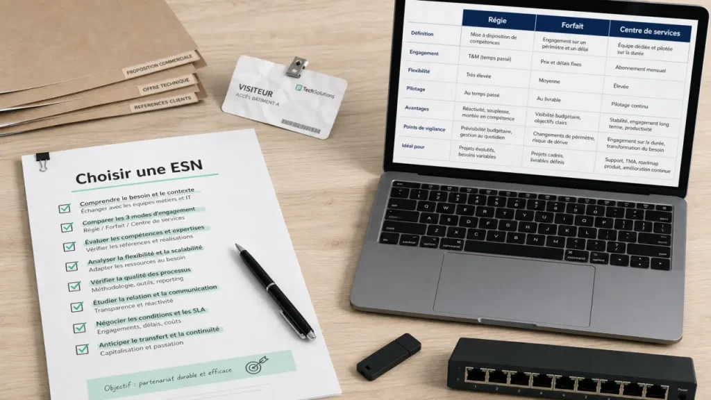 Régie, forfait ou centre de services : comment choisir une ESN IT ?