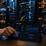 GPU cloud computing : ingénieur devant des serveurs, coût à la demande