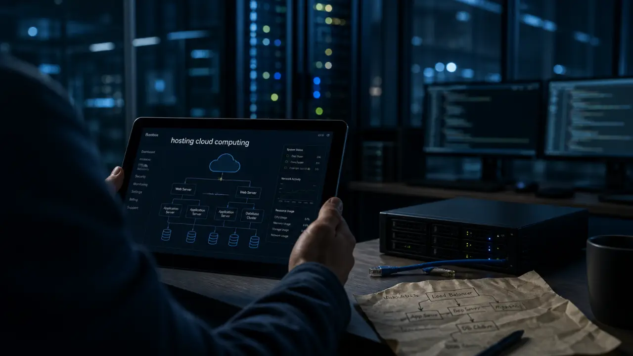 Hosting cloud computing : technicien et serveur en baie, contrôle sans serveur unique