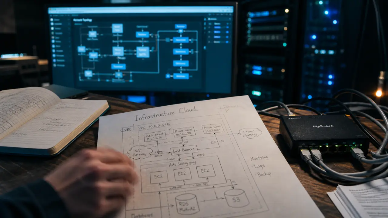 Infrastructure of cloud computing : serveurs, stockage et réseau IaaS, routeur et câbles