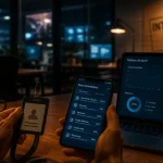 Logiciel LMS : tableau de progression sur écran en entreprise