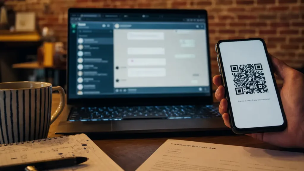 WhatsApp Business Web : accès par QR code, limites multi-appareils et choix entre app et API