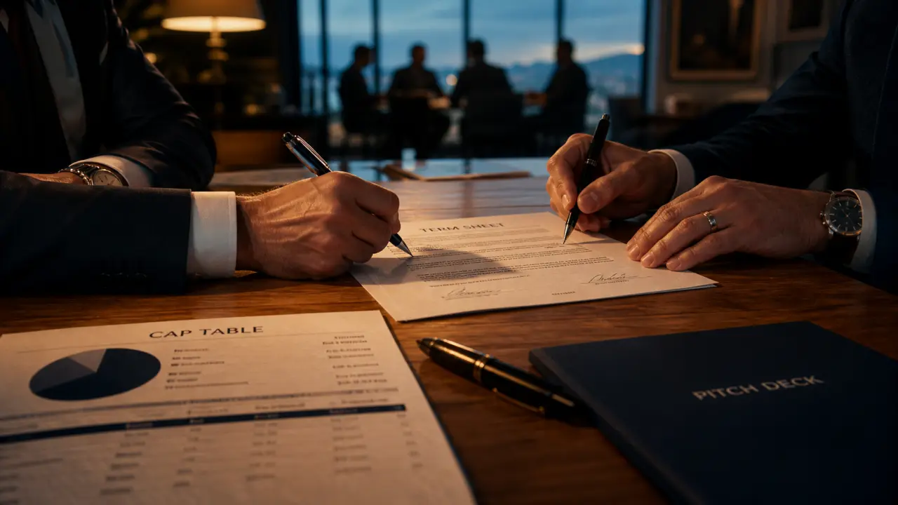 Business angel signant un pacte d’actionnaires avec un entrepreneur