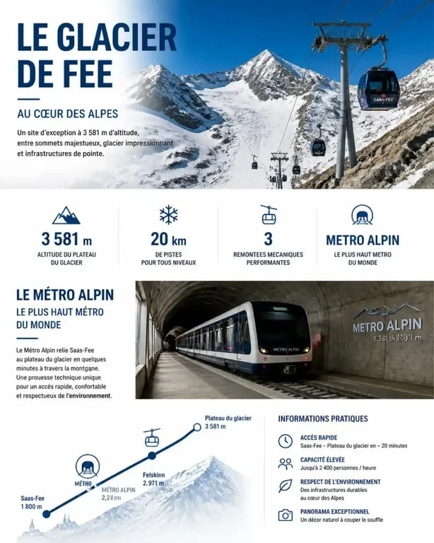 Le glacier de Fee et le domaine skiable de Saas-Fee