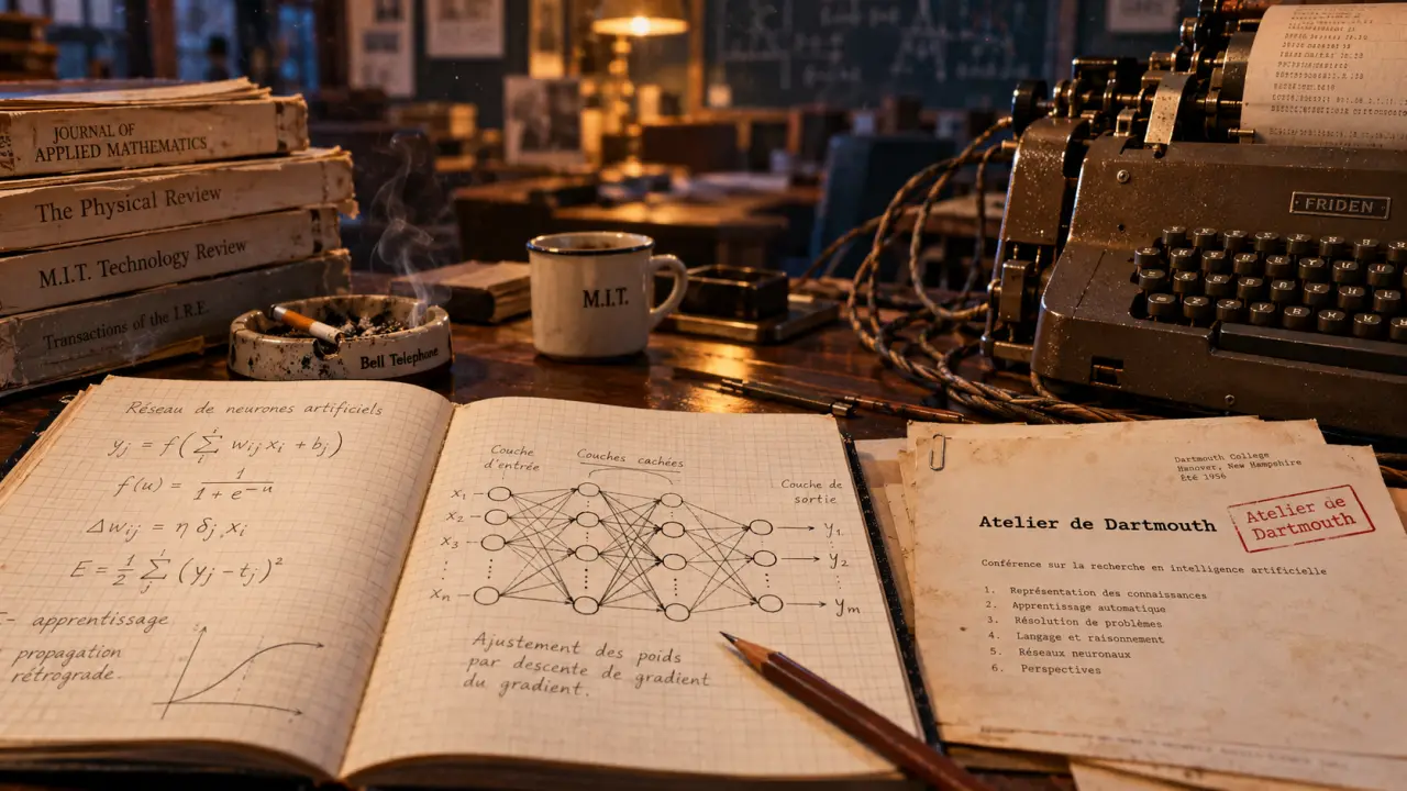 Intelligence artificielle histoire : Turing et ChatGPT, bureau des années 1950
